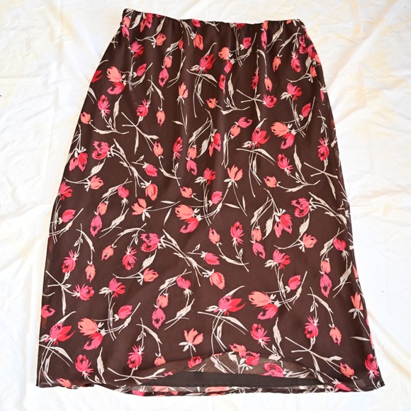 Cato Floral Brown & Orange Print Long Skirt – Size XL - Picture 1 of 4